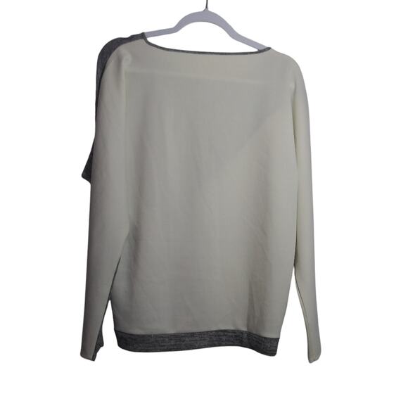 Gianni Bini Color Block Knit Faux Leather Drop Sleeve Pullover Top Office Size M - Picture 2 of 10